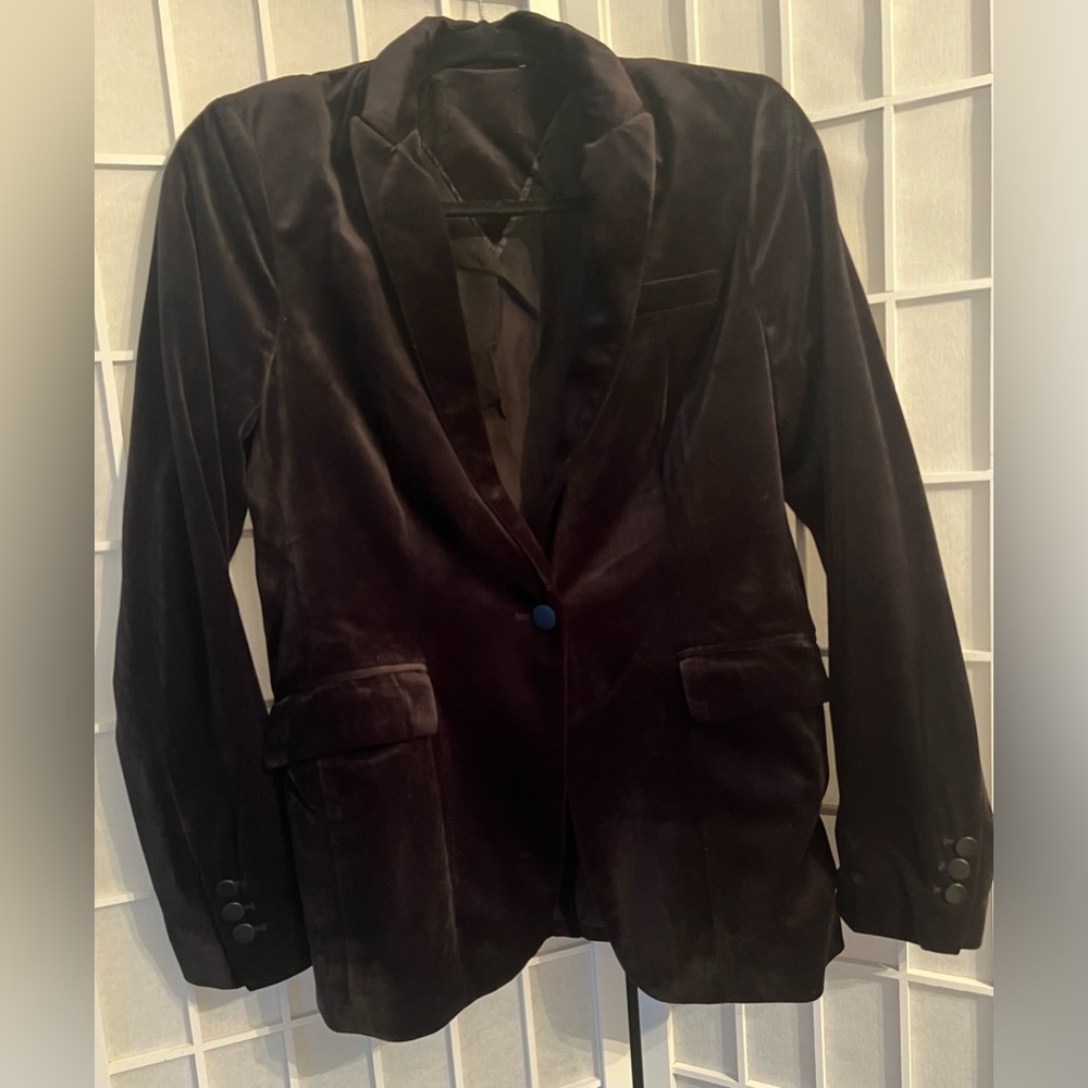 BEBE Elegant Black Velvet Blazer Jacket